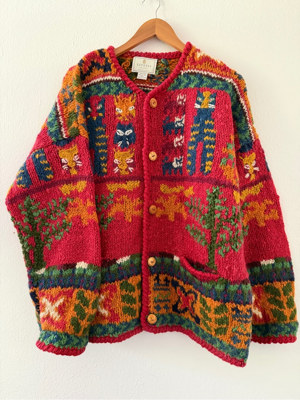 Survivor Vintage Express Tricot Colorful Cardigan Sweater - Survivor 49/50